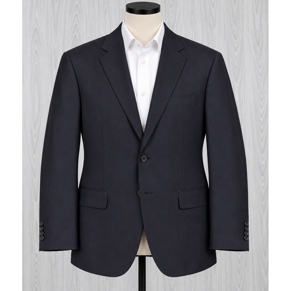 Samuelsohn SB Greenwich Sport Coat Mens 44 Reg Black Wool Plaid Italy EUC